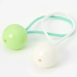 Élastiques avec perle d’imitation unique verts - Lot de 2
