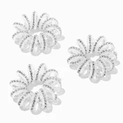Élastiques en spirale diamant d'imitation scintillant - Lot de 3