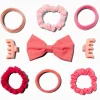Élastiques et nœud pour cheveux rose Claire's Club - Lot de 9