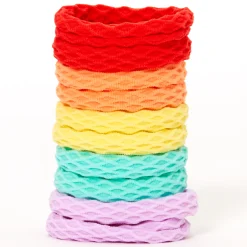 Élastiques nid d'abeille arc-en-ciel pastel Claire's Club - Lot de 10