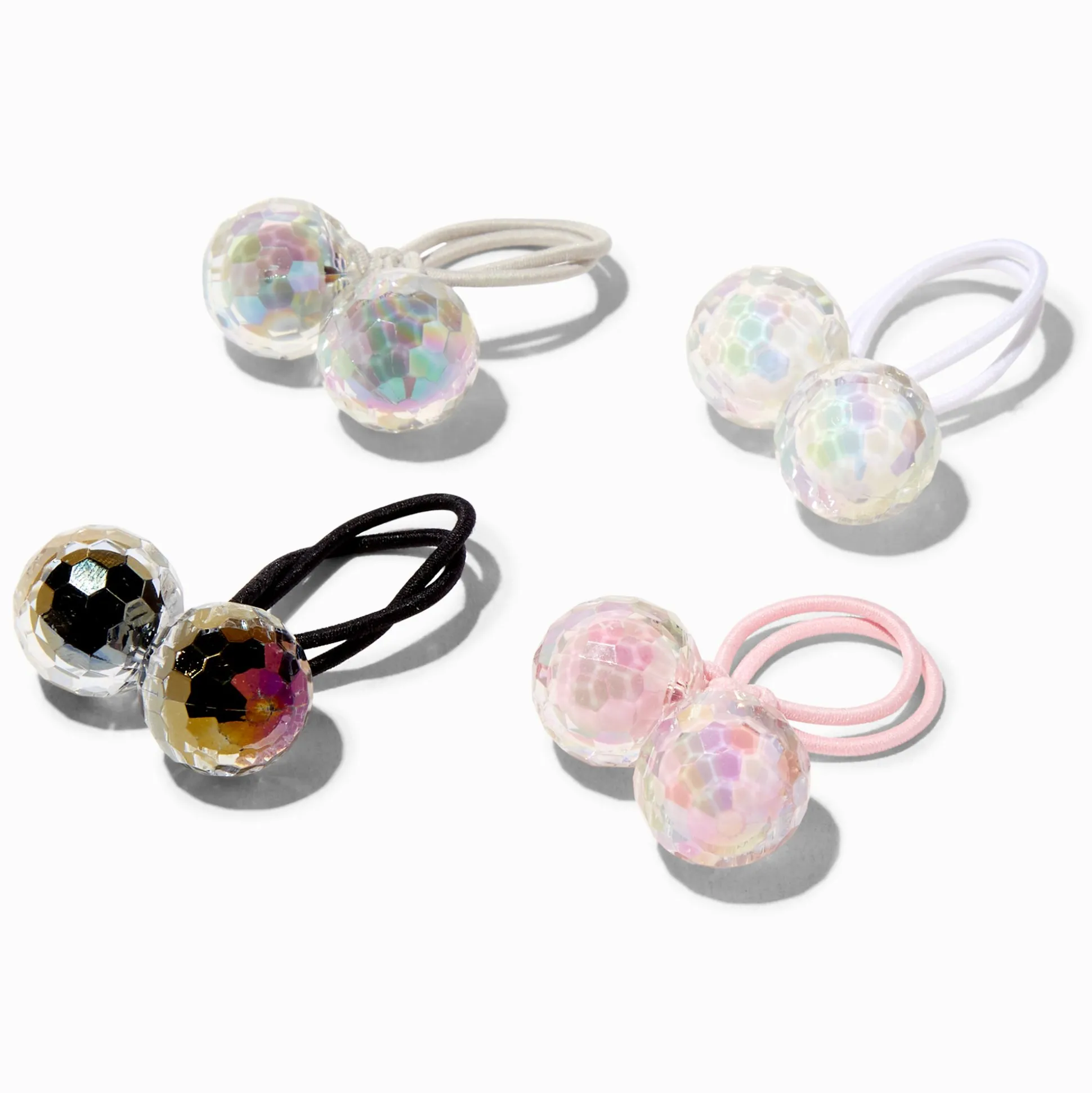 Élastiques perlés avec perles d'imitation irisées décalées Claire's Club - Lot de 4