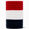 Élastiques rouges, blancs et noirs - Lot de 12