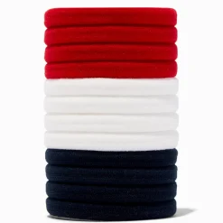 Élastiques rouges, blancs et noirs - Lot de 12