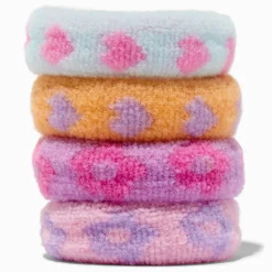 Élastiques roulés imprimé pastel - Lot de 4