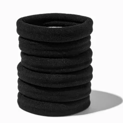 Élastiques roulés XL pour cheveux épais noirs - Lot de 6