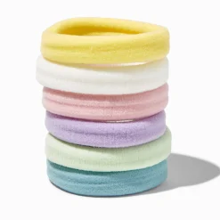 Élastiques roulés XL pour cheveux épais pastel - Lot de 6