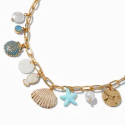 Light Blue Beach Charm Choker Necklace