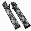 Longs gants en dentelle noirs