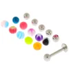 Lot de 16 boules de rechange pour clous de piercing labret 1,2mm couleur argenté