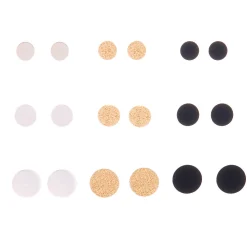 Lot de 9 clous d'oreille plats à effet gradué en métaux mixtes