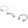 Lot de 3 paires de créoles pour piercing de cartilage 16 g couleur titané