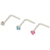 Lot de 3 piercings de nez pastel 20 g couleur argenté