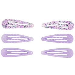 Lot de 6 barrettes clic clac florales violettes du Club Claire's