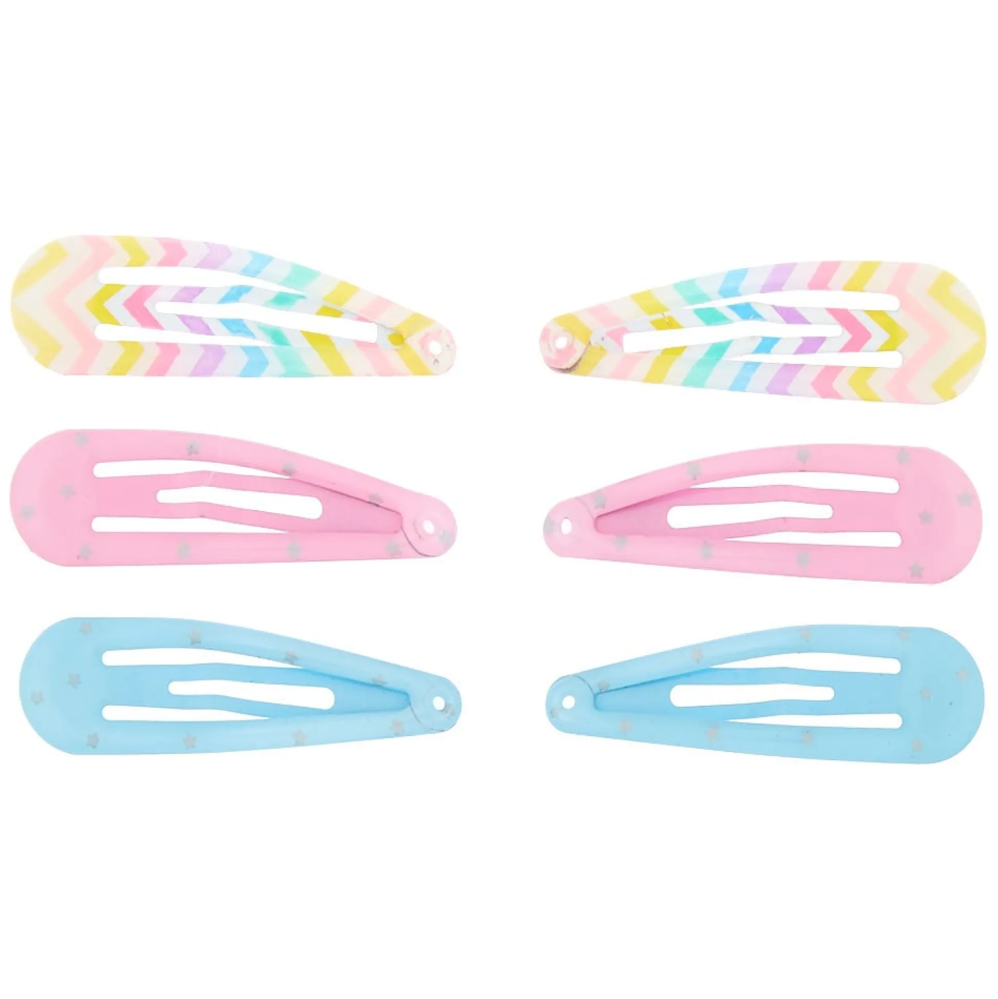 Lot de 6 barrettes clic clac arc-en-ciel à motifs pastel du Claire's Club