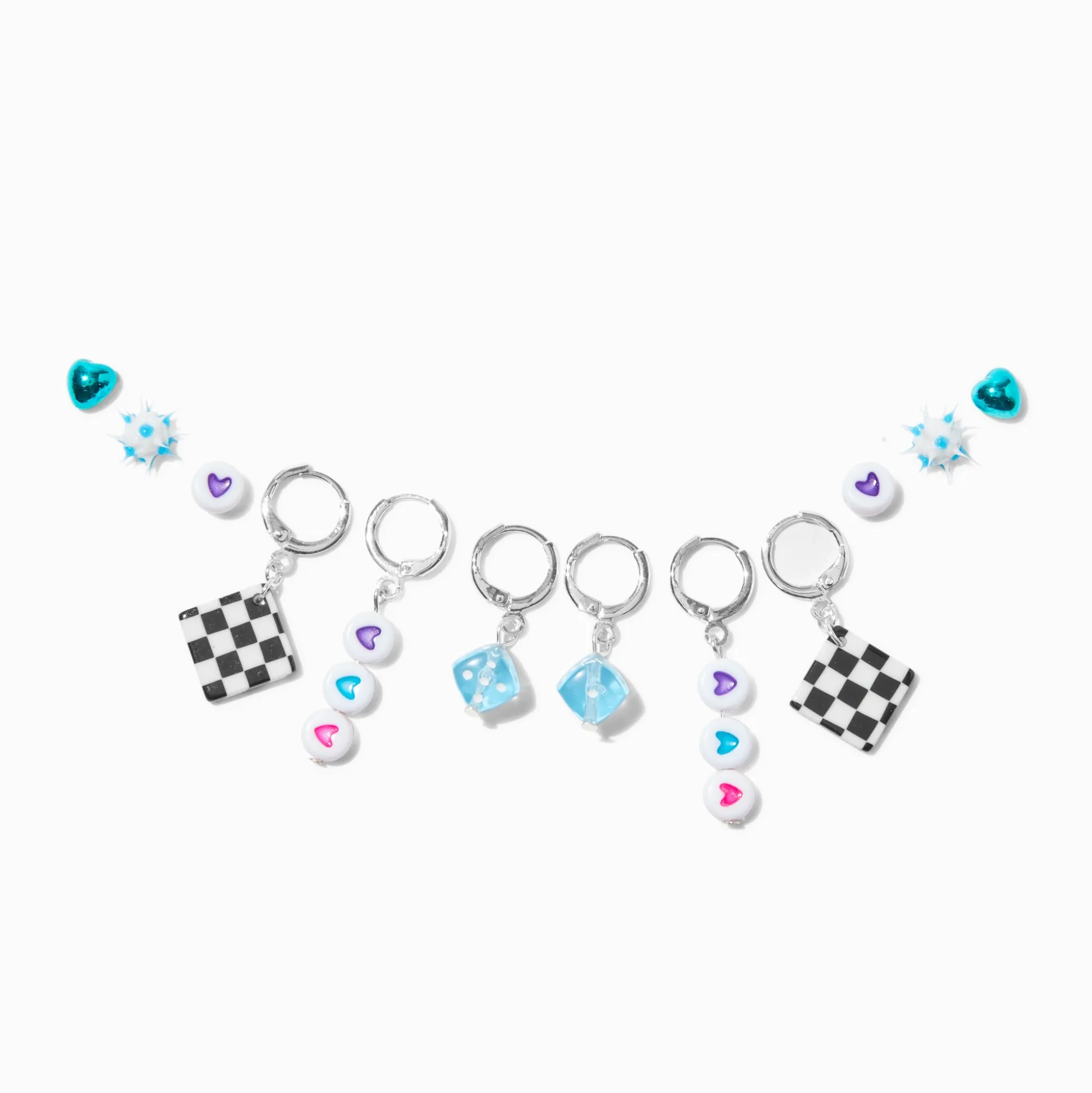 Lot de boucles d'oreilles superposables dés audacieux - Lot de 6