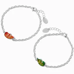 Lot de 2 bracelets d'humeur best friends à breloque en forme de cœur