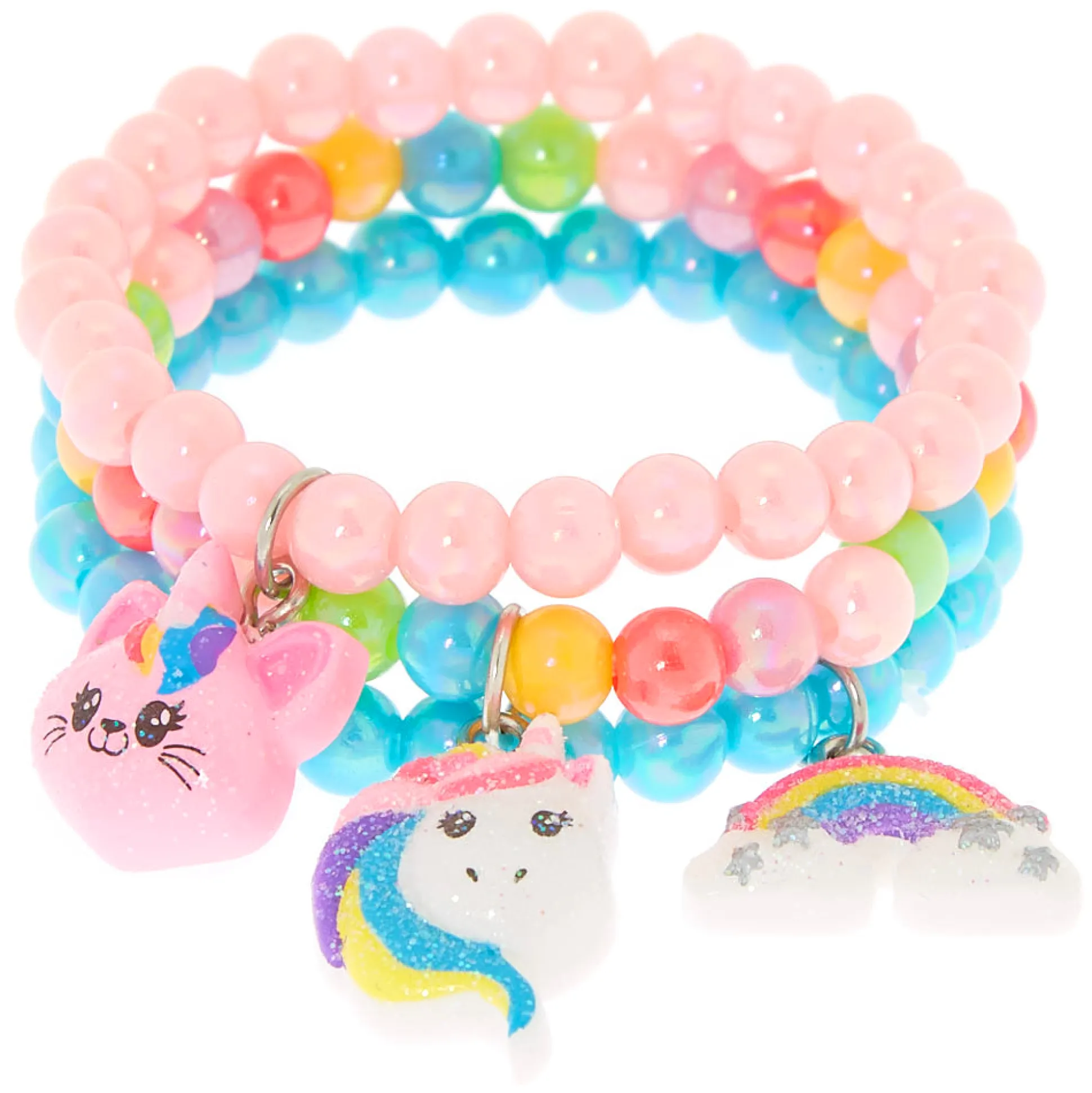 Lot de 3 bracelets perlés arc-en-ciel du Club Claire's
