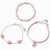 Lot de bracelets perlés cerise roses - Lot de 3