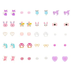 Lot de 20 clous d’oreille faune fabuleuse