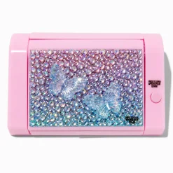 Lot de gloss à ouverture mécanique rose bling-bling papillon