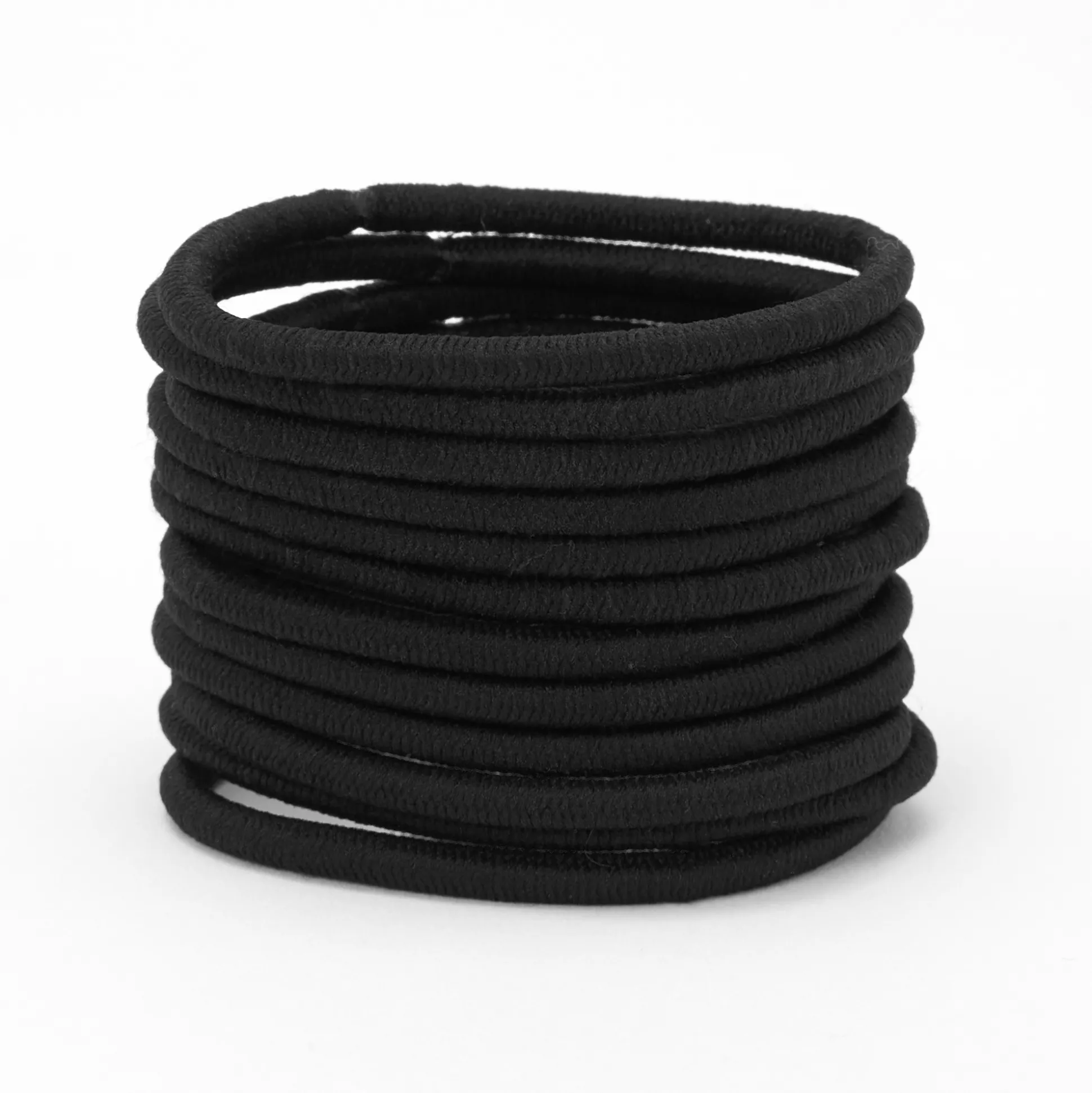 Lot de 12 élastiques à cheveux noirs de luxe