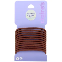 Lot de 12 élastiques à cheveux de luxe marron