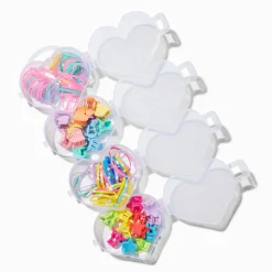 Lot de mini pinces et d'élastiques cœur Claire's Club