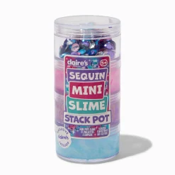 Lot de mini pots de slime empilables avec sequins