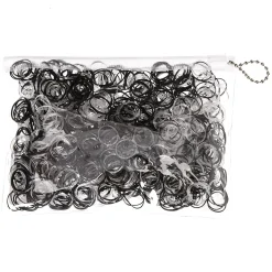 Lot de 1000 petits élastiques doux pour les cheveux noirs et transparents