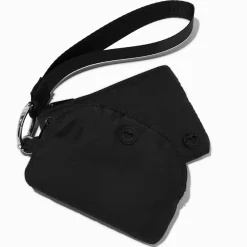 Lot de porte-monnaie en nylon noirs - Lot de 2