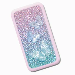 Lot maquillage portable bling-bling papillon rose