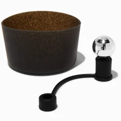 Lot pour gourde fond de protection noir et bouchon pour paille boule disco - Lot de 2