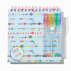 Lot stylo gel et carnet à croquis bracelet d'amitié