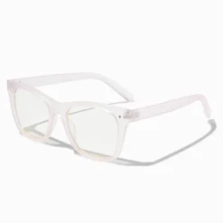 Lunettes à verres transparents rectangulaires rose clair