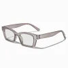 Lunettes à verres transparents rectangulaires grises