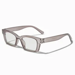 Lunettes à verres transparents rectangulaires grises