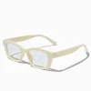 Lunettes à verres transparents rectangulaires jaune clair