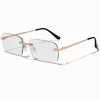Lunettes avec verres dégradés rectangulaires couleur dorée