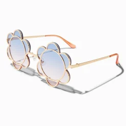 Lunettes de soleil à fleurs en métal