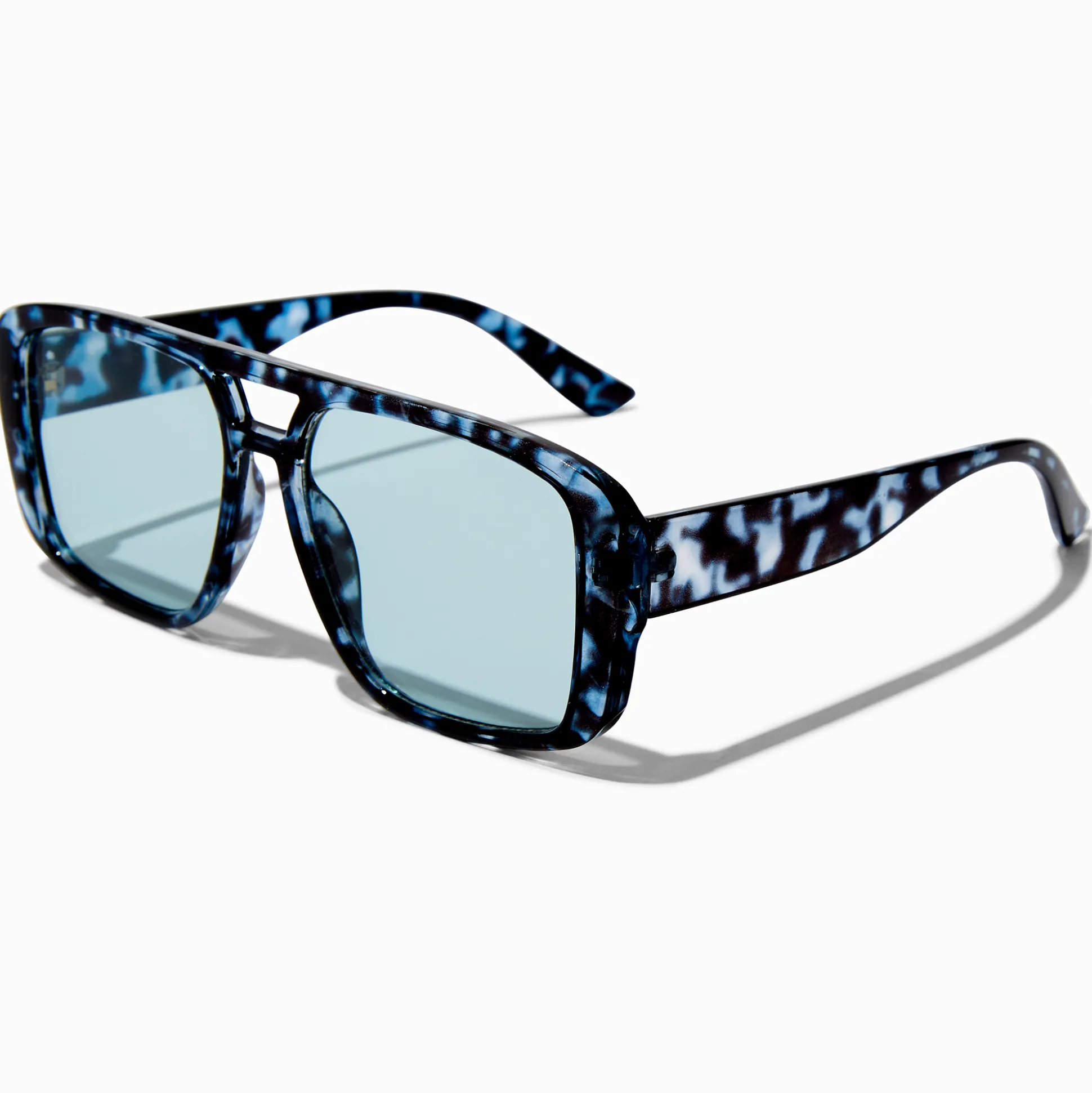 Lunettes de soleil aviateur écaille de tortue bleues