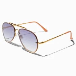 Lunettes de soleil aviateur couleur dorée