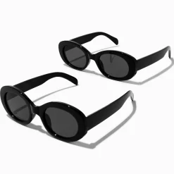 Lunettes de soleil ovales noires assorties « Mommy et Me » - Lot de 2