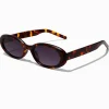 Lunettes de soleil ovales écaille de tortue