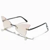 Lunettes de soleil perle d'imitation papillon