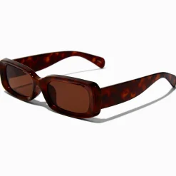 Lunettes de soleil rectangulaires écaille de tortue