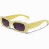 Lunettes de soleil rectangulaires jaunes