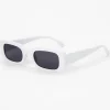 Lunettes de soleil rétro rectangulaires - Blanc