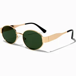 Lunettes métalliques ovales couleur dorée