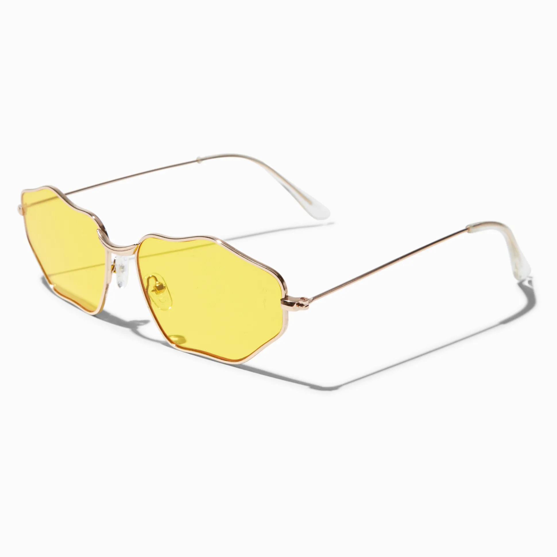 Lunettes ovales ondulées jaunes