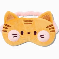 Masque de sommeil chat orange en peluche